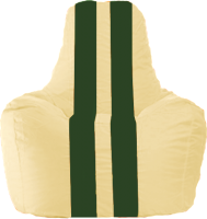 Бескаркасное кресло Flagman Спортинг С1.1-137 (светло-бежевый/темно-зеленые полоски) - 