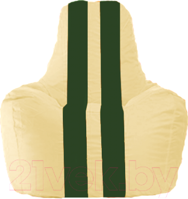 Бескаркасное кресло Flagman Спортинг С1.1-137 (светло-бежевый/темно-зеленые полоски)