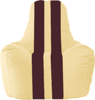 Бескаркасное кресло Flagman Спортинг С1.1-150 (светло-бежевый/бордовые полоски) - 