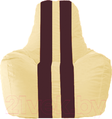 Бескаркасное кресло Flagman Спортинг С1.1-150 (светло-бежевый/бордовые полоски)