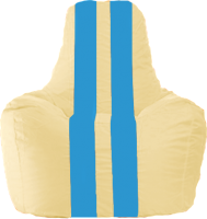 Бескаркасное кресло Flagman Спортинг С1.1-149 (светло-бежевый/голубые полоски) - 