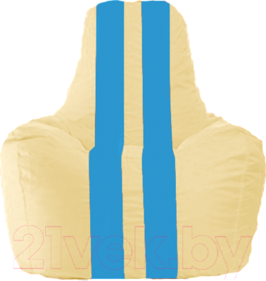 Бескаркасное кресло Flagman Спортинг С1.1-149 (светло-бежевый/голубые полоски)