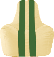 Бескаркасное кресло Flagman Спортинг С1.1-147 (светло-бежевый/зеленые полоски) - 