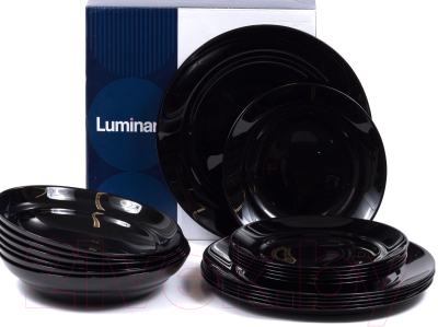 Набор тарелок Luminarc Alexie Black P9151 (18шт)