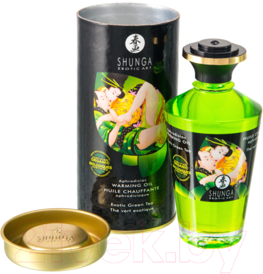 Эротическое массажное масло Shunga Organic Exotic Green Tea с ароматом зеленого чая / 2311 (100мл)