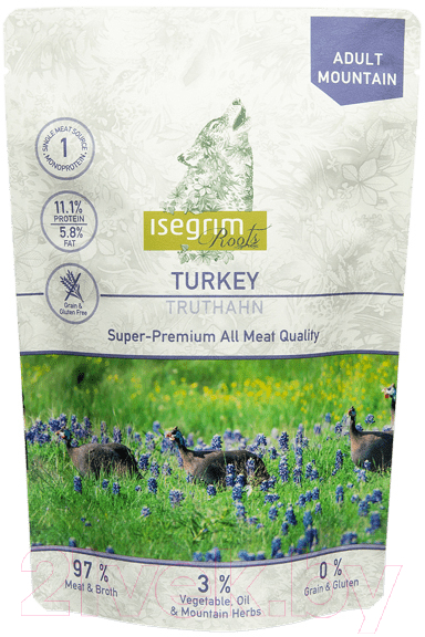 Влажный корм для собак Isegrim Adult Mountain / 95753 (410г)