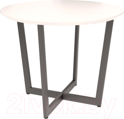 Обеденный стол Millwood Лофт Орлеан Ф/Ш D110x75 (дуб белый/металл черный)