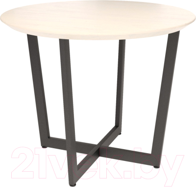 Обеденный стол Millwood Лофт Орлеан Ф/Ш D120x75 (дуб беленый/металл черный)