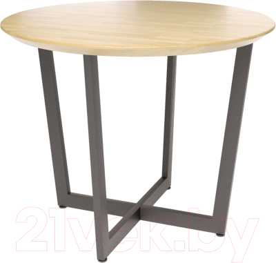 Обеденный стол Millwood Лофт Орлеан Ф/Ш D120x75 (дуб натуральный/металл черный)