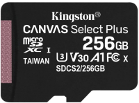 Карта памяти Kingston Canvas Select Plus microSDXC (Class 10) 256GB (+ SD адаптер (SDCS2/256GBSP)) - 