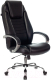 Кресло офисное Бюрократ T-9923SL (черный кожа/крестовина хром) - 