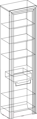 Шкаф-пенал с витриной МСТ. Мебель Family 8 (ватервуд/мокко)