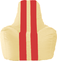 Бескаркасное кресло Flagman Спортинг С1.1-145 (светло-бежевый/красные полоски) - 