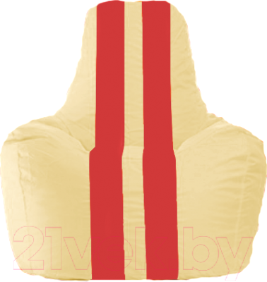 Бескаркасное кресло Flagman Спортинг С1.1-145 (светло-бежевый/красные полоски)