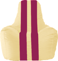 Бескаркасное кресло Flagman Спортинг С1.1-131 (светло-бежевый/лиловые полоски) - 