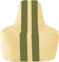 Бескаркасное кресло Flagman Спортинг С1.1-144 (светло-бежевый/оливковые полоски) - 