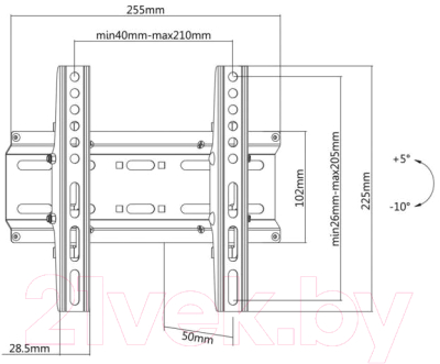 Кронштейн для телевизора SBOX PLB-2522T