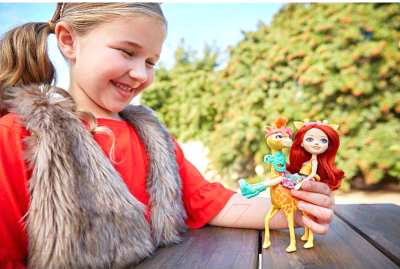 Кукла с аксессуарами Mattel Enchantimals Джиллиан Жираф с питомцем Паул / FKY72/FKY74