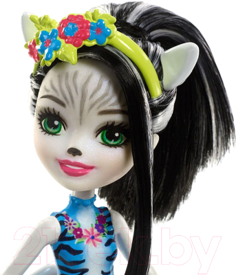 Кукла с аксессуарами Mattel Enchantimals Зелена Зебра с питомцем / FKY72/FKY75
