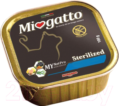 Влажный корм для кошек Miogatto Sterilized Fish&Shrimps (100г)