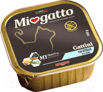 Влажный корм для кошек Miogatto Kitten Veal (100г)