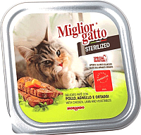 

Влажный корм для кошек, Gatto Sterilized Chicken & Lamb