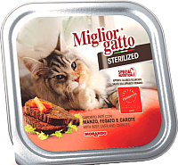 

Влажный корм для кошек, Gatto Sterilized Beef, liver & carrots