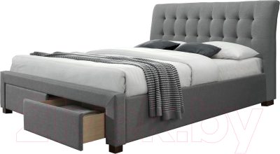 Двуспальная кровать Halmar Percy 160x200 (серый)