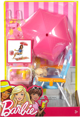 Аксессуар для куклы Barbie Набор для пляжного отдыха / DXB69/DVX49