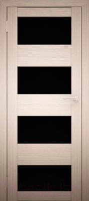 Дверь межкомнатная Юни Амати 02 70x200 (дуб беленый/стекло черное)