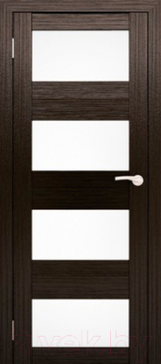 Дверь межкомнатная Юни Амати 02 60x200 (дуб венге/стекло белое)