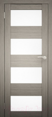 Дверь межкомнатная Юни Амати 02 60x200 (дуб дымчатый/стекло белое)