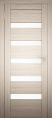 Дверь межкомнатная Юни Амати 03 60x200 (дуб беленый/стекло белое)