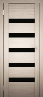 Дверь межкомнатная Юни Амати 03 60x200 (дуб беленый/стекло черное)