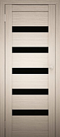 Дверь межкомнатная Юни Амати 03 80x200 (дуб беленый/стекло черное) - 