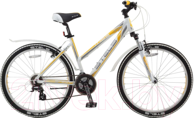 Велосипед STELS Miss-6300 V V010 2018 (17.5, белый/серый/желтый)
