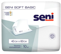 Набор пеленок одноразовых впитывающих Seni Basic Soft 60x60 (10шт) - 