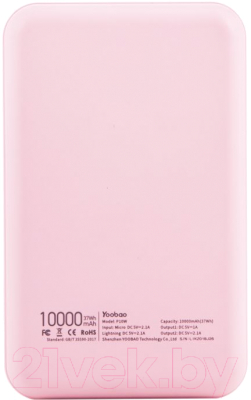 Портативное зарядное устройство Yoobao Power Bank P10W (розовый/кролик)