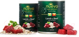 Влажный корм для собак Nuevo Senior Lamb & Beef with oat flakes / 95016 (400г)