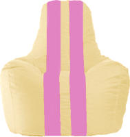 Бескаркасное кресло Flagman Спортинг С1.1-142 (светло-бежевый/розовые полоски) - 