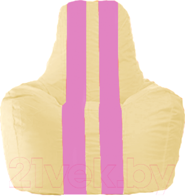 Бескаркасное кресло Flagman Спортинг С1.1-142 (светло-бежевый/розовые полоски)