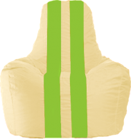 Бескаркасное кресло Flagman Спортинг С1.1-141 (светло-бежевый/салатовые полоски) - 