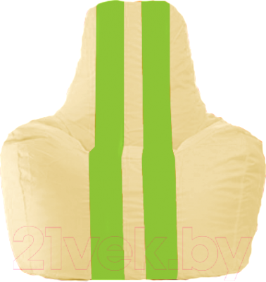 Бескаркасное кресло Flagman Спортинг С1.1-141 (светло-бежевый/салатовые полоски)