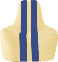 Бескаркасное кресло Flagman Спортинг С1.1-139 (светло-бежевый/синие полоски) - 