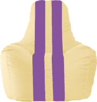 Бескаркасное кресло Flagman Спортинг С1.1-138 (светло-бежевый/сиреневые полоски) - 