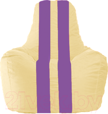 Бескаркасное кресло Flagman Спортинг С1.1-138 (светло-бежевый/сиреневые полоски)