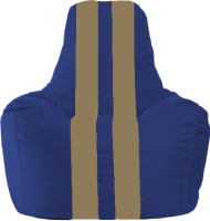 Бескаркасное кресло Flagman Спортинг С1.1-114 (синий/бежевые полоски) - 