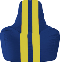 Бескаркасное кресло Flagman Спортинг С1.1-128 (синий/жёлтые полоски) - 