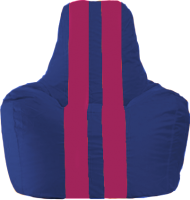 Бескаркасное кресло Flagman Спортинг С1.1-116 (синий/лиловые полоски) - 