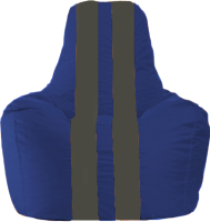 Бескаркасное кресло Flagman Спортинг С1.1-118 (синий/тёмно-серые полоски) - 